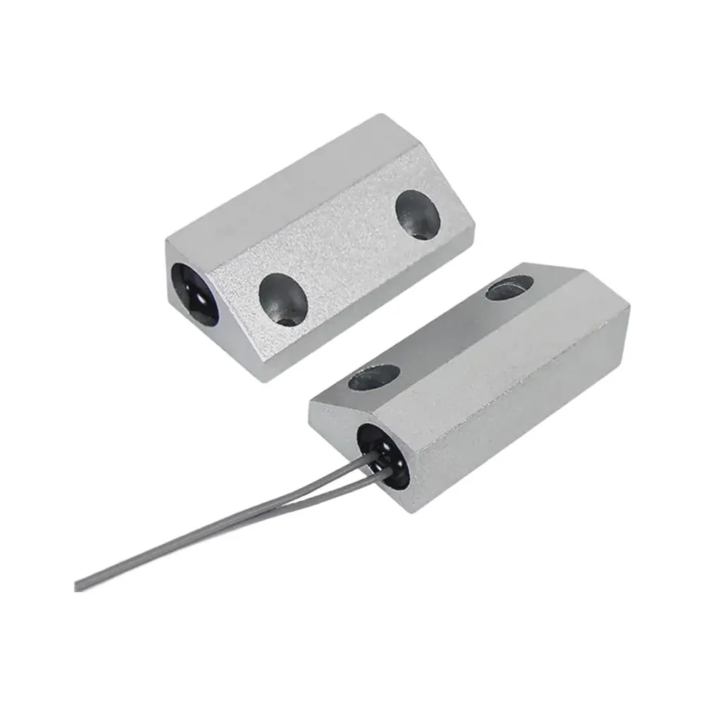 2PCS HC56 Magnetic Window Sensors for Home Security System Real Time Monitoring Door Contact Alarm Silver Metal