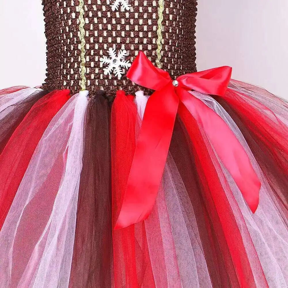 رجل الزنجبيل ازياء الفتيات عيد الميلاد يتوهم توتو فستان للأطفال الزنجبيل الخبز تمويه الزي الأطفال عيد الميلاد السنة الجديدة الملابس #6