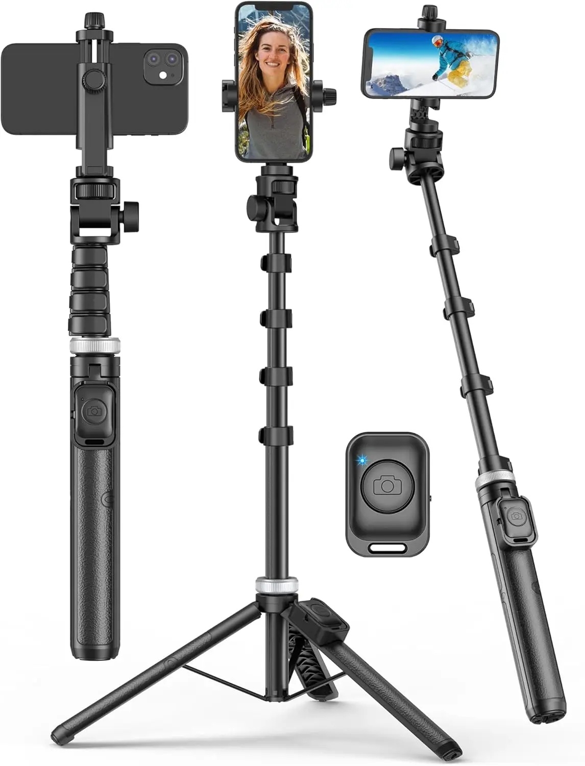 

Selfie Stick for iPhone & Android - Remote Tripod for Vlogging, Video Recording, Compatible with Camera and GoPro
