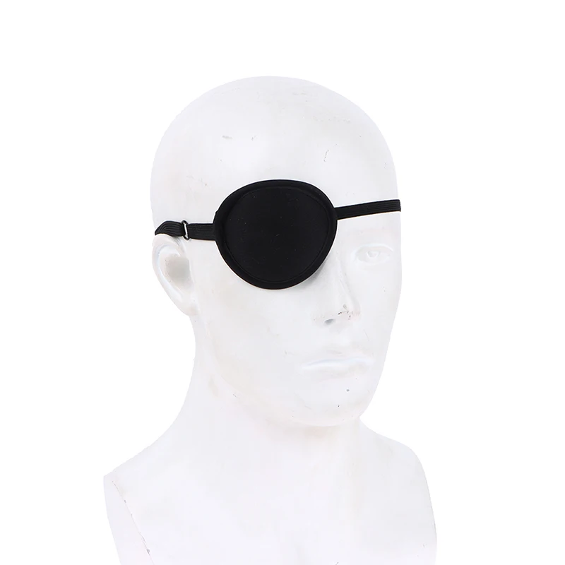 Pirate Eye Patch Unisex Black Single Eye Patch Eyepatch One Eye Washable Adjustable Concave Eye Patch Kid Pirate Cosplay Costume