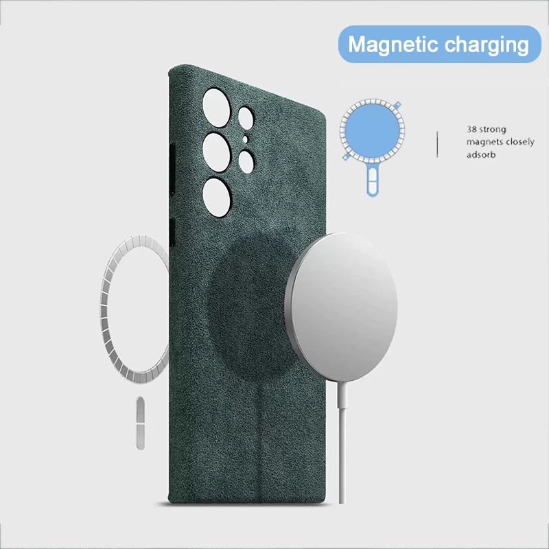 100% Italienisches Alcantara-Leder-Etui für Samsung Galaxy S24 S25 S26 Ultra Plus + Magnetische Abdeckung Premium Luxus-Hüllen für S26Ultra – Detail 6