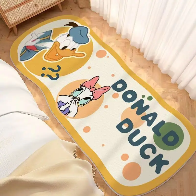 Disney Stitch Mat Mickey Cartoon Cute Soft Imitation Cashmere Carpet Ins Anime Non-slip Bathroom Absorbent Floor Mat