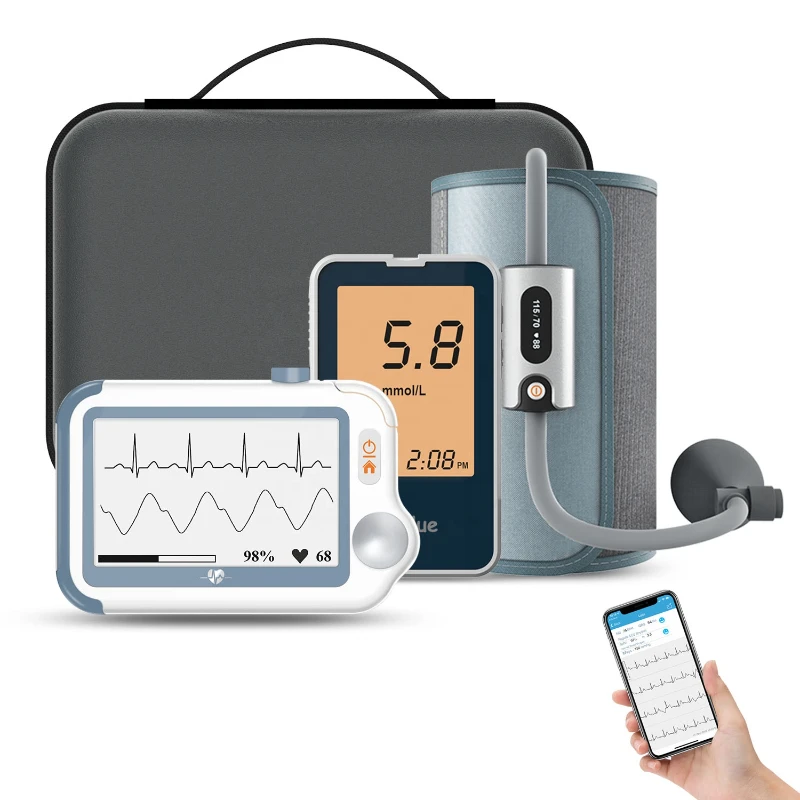 Mini Bluetooth Home Vital Signs Monitor With Spo2 Probe Glucose Meter Vital Sign Monitoring Devices