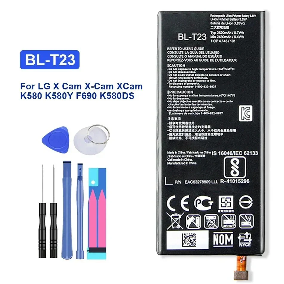 

BL-T23, Replacement Battery For LG X Cam, X-Cam, XCam, K580, K580Y, F690, K580DS, BLT23, 2500mAh, Free Tools