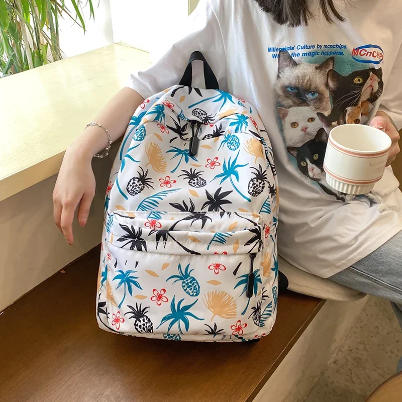 Women's School Backpack Fashion Nylon Plaid Girl Mini Cute Backpacks 2021 Boy Bags Teens For School Bag 5 Class 7 Grade Bookbag