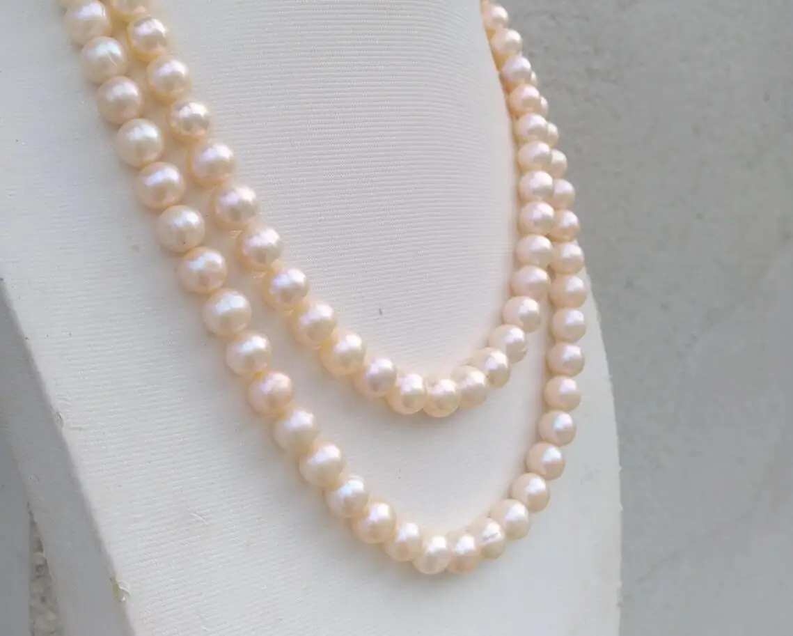 Beautiful AAAA9-10mm natural South  Sea pink pearl necklace 16-36 inch 14K gold high-quality jewelry, free delivery ﻿