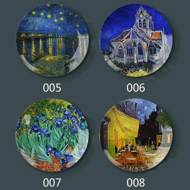 

Beautiful Painting Decorative Plate Ceramic Home Hotel Artistic Background Display Natural Wall Decoration Oil Painting Plate