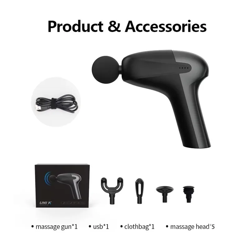 Manufacturers High Quality Professional 4 Head Electric Deep Tissue Fascia Gun Body Facial Muscle Mini Massage Gun