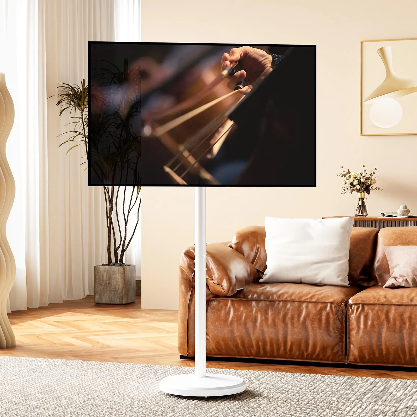 

Регулируемая по высоте подставка для телевизора с диагональю 10–42 дюйма, сверхмощная мобильная тележка для телевизора с полкой, максимальная VESA 200x200 мм