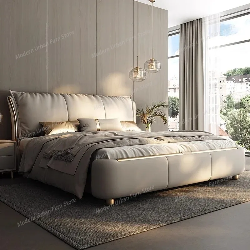 

Роскошная двуспальная кровать King Size 180x200 см с изголовьем, мебель для дома, для спальни молодоженов