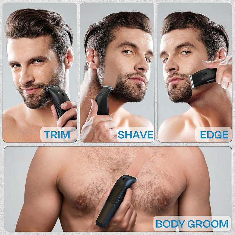 The New Stainless Steel Single Electric Beard Trimmer Razor With A Light And Adjustable Guide Comb Is Suitable For 360-Degree Facial/Body Trimming For Home Use.