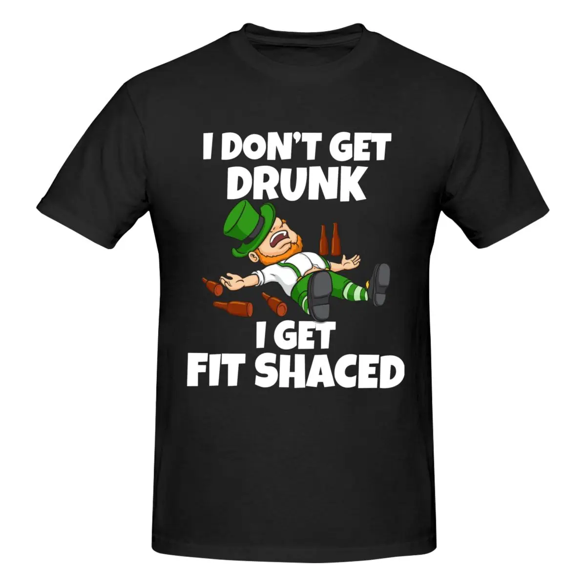 Men St Patricks Day I Don't Get Drunk T Shirt Vintage Oversized Cotton Crewneck Sleeve Shirts