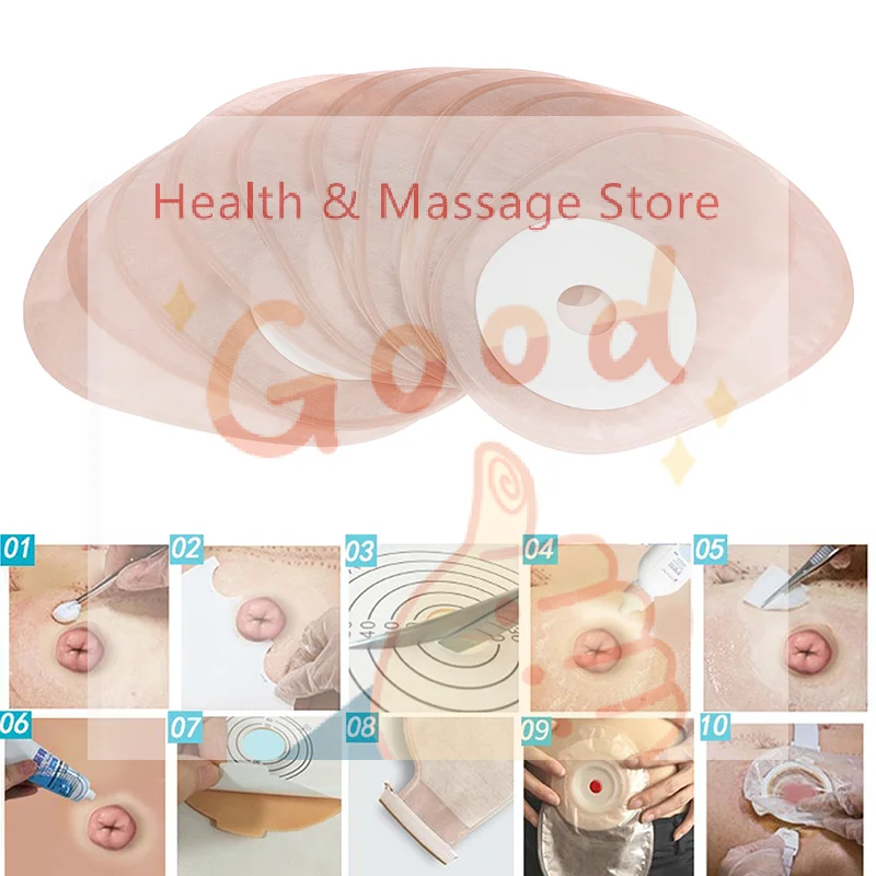 【WA】10pcs Drain Valve One-piece System Colostomy Bags For Adults Disposable Colostomy Pouch Opening 25-55mm With Clip Closure
