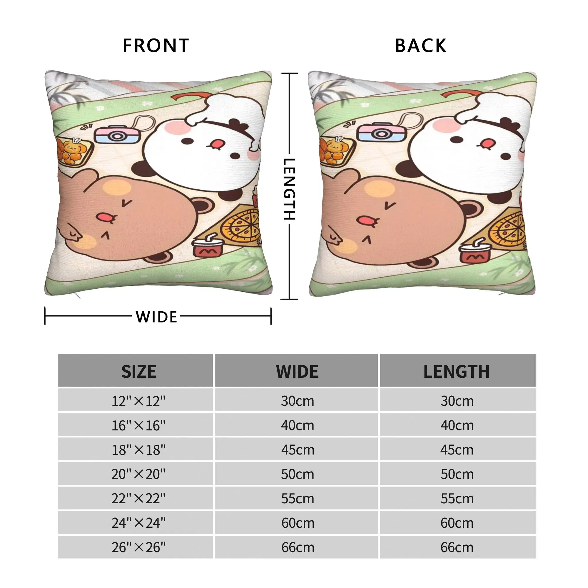 Pillow Case Bear And Panda Bubu Dudu Soft Pillow Cover  Vintage Cushion Cover Graphic Pillowcases For Chair Sofa Home Decoration