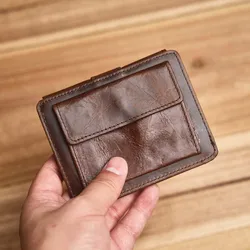 Portafoglio in vera pelle ZRCX con portamonete portafoglio RFID per portamonete da uomo
