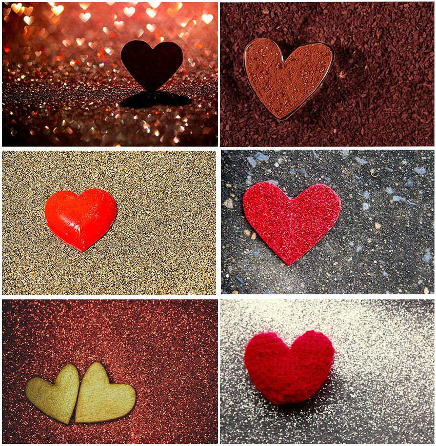 Love Heart Shape Photographic On The Ground Backdrops For Happy Valentine's Day Birthday Memory Day Night Bokeh Backgrounds