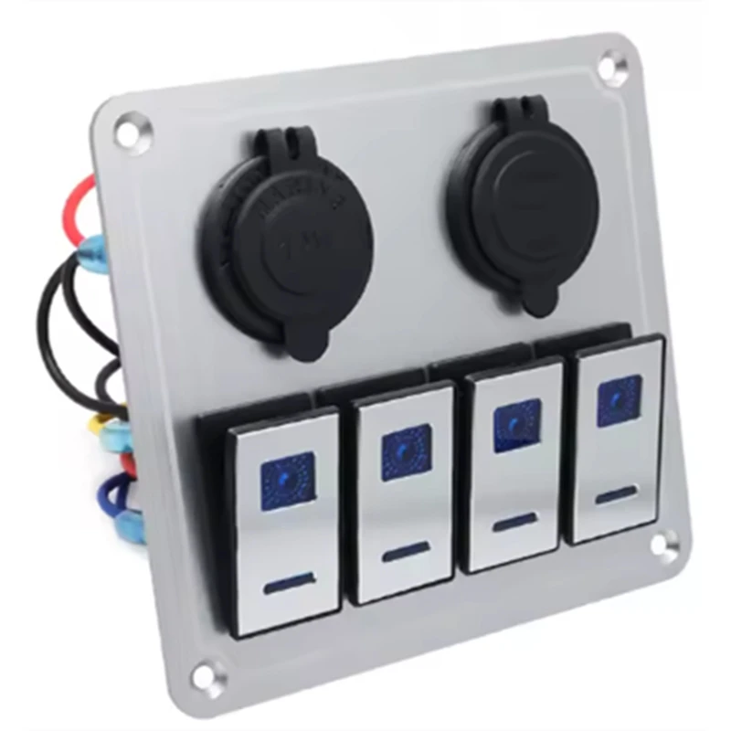 Super Sale Metal Waterproof LED Rocker Switch Circuit Panel Boat Rocker Switch Control Panel Fit for Car Auto Boat Marine A