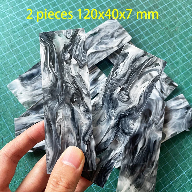 2pieces Knife Handle Making Material Marbling PMMA Acrylic Template Board for DIY Knife Handle Material Craft Supplies