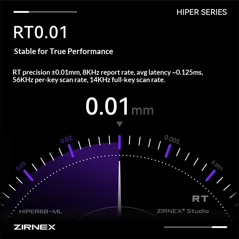 Zirnex Hiper68 Ml Low Profile Magnetic Switch Keyboard Aluminum Custom Rt0.01 E-Sports Game Office Valorant Csgo FPS Windows Mac