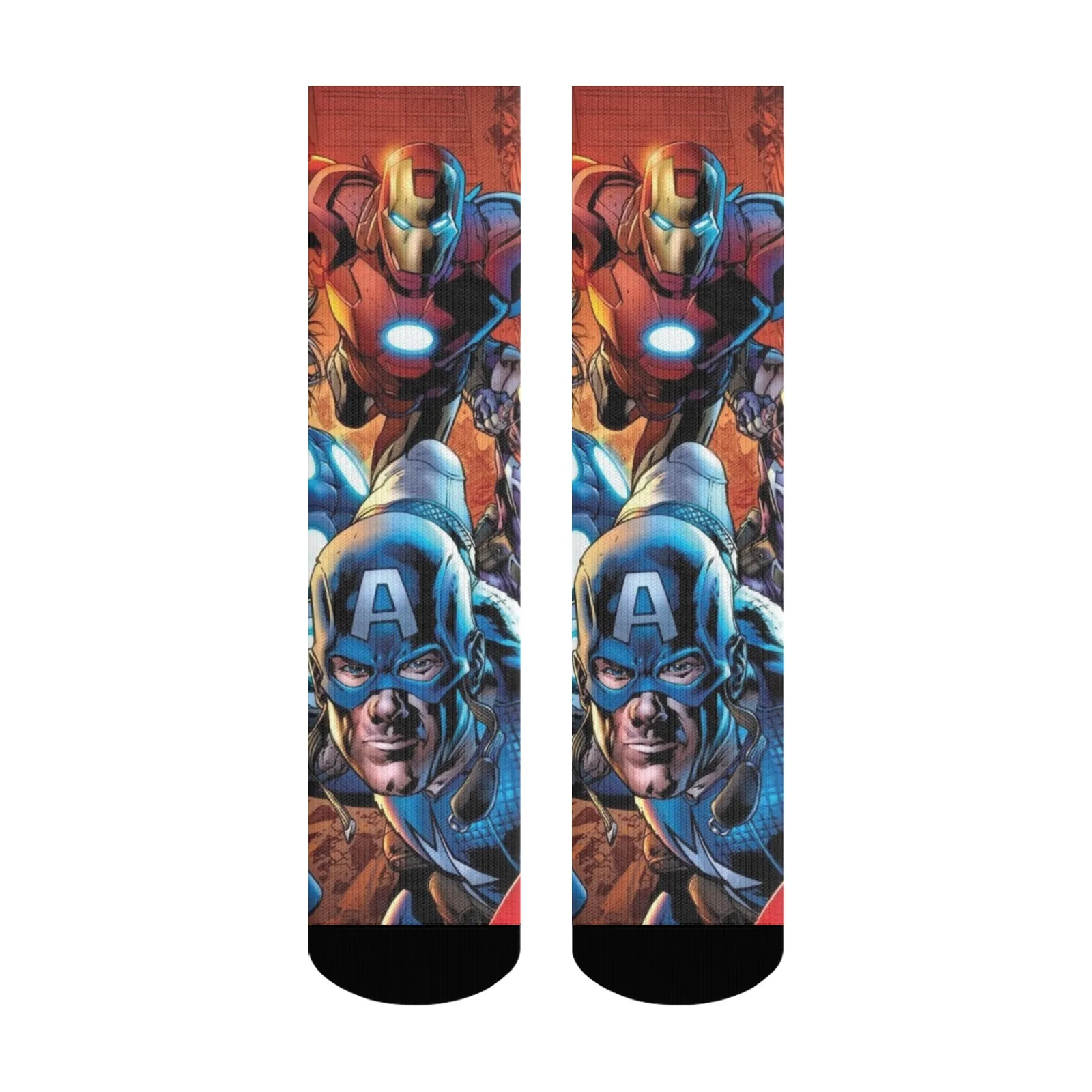 

Customizable High Quality Iron Man Mid Crew Socks - Unique Eye Catching Vibrant Superhero Design - Ideal for Marvel Enthusiasts