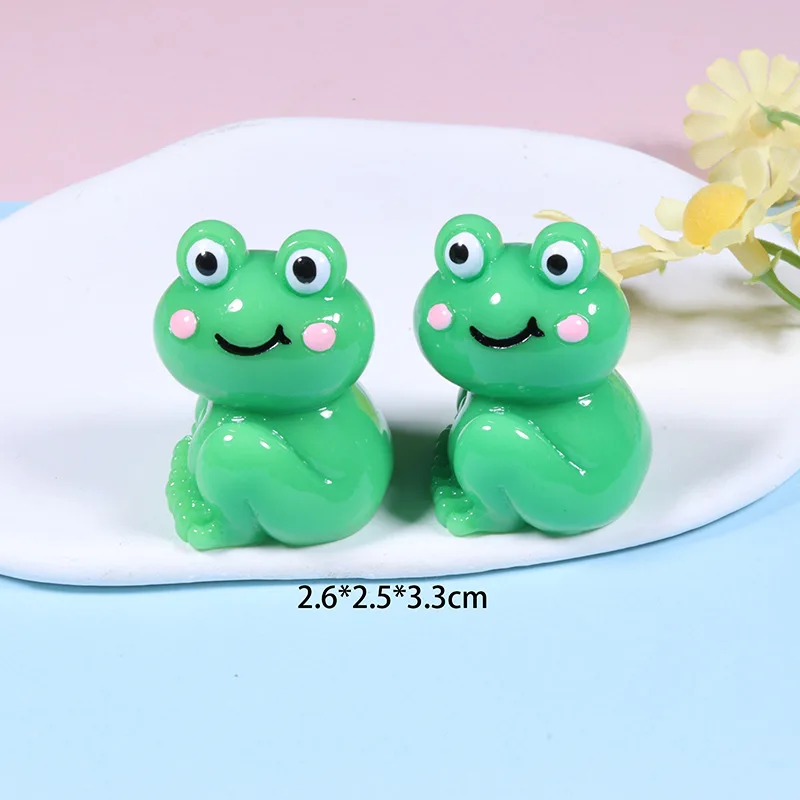 20pcs Flatback Resin Cartoon Frog Series Cabochon for Scrapbooking Kawaii Green Frogs Animal Charm DIY Decor Crafts Accessories