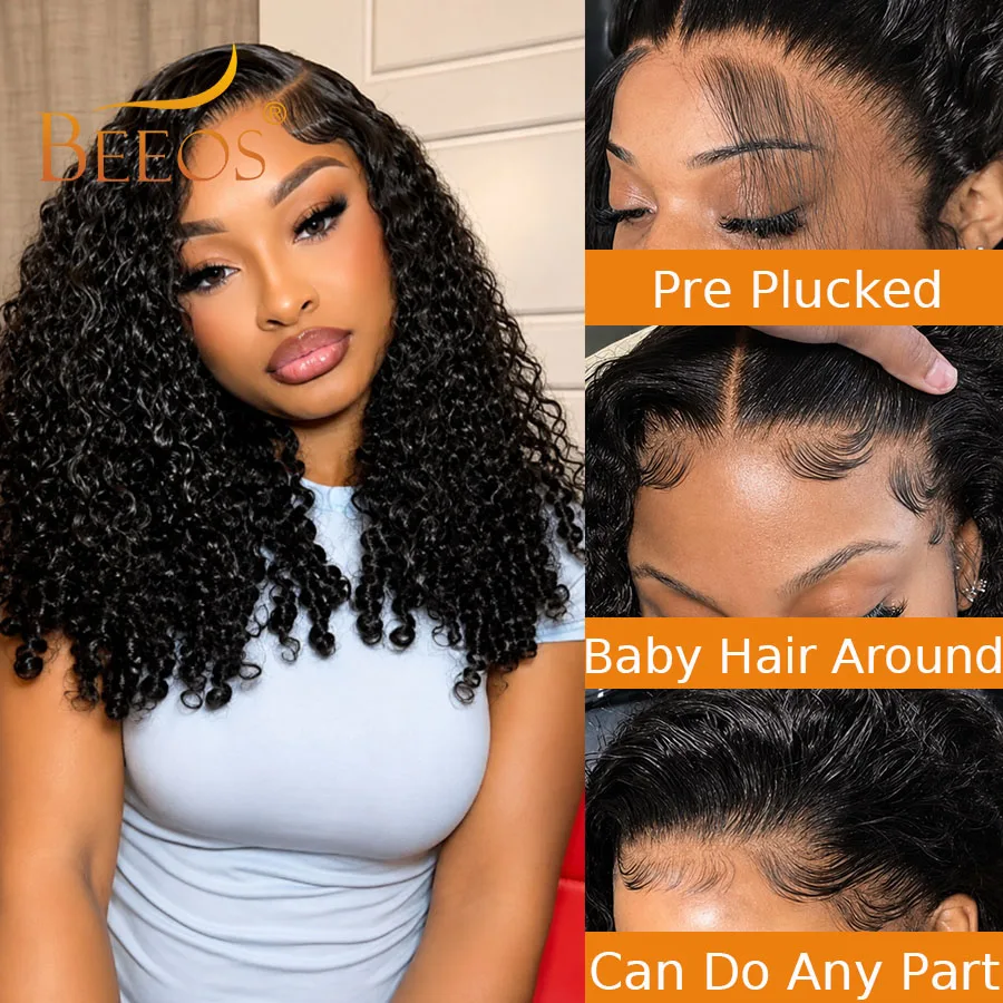 13x6 HD Lace Frontal Wigs 250% Density Burmese Curly Wig Human Hair Pre Plucked Spiral Ends HD Lace Wigs Deep Part Melt Skins