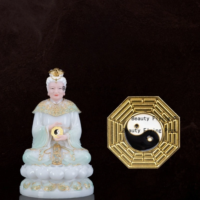 Zinc Alloy Eight Trigram Apparatus Small Magic Tools in Hand Statue, Buddha Statue, Artifact, Ornament Home Bagua Diagram Crafts
