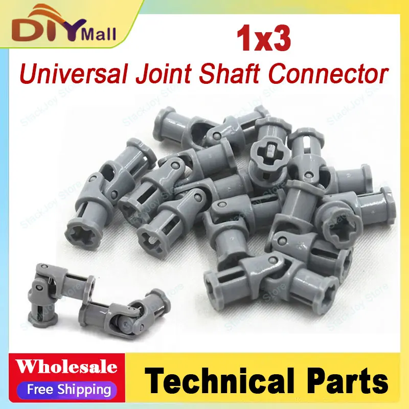 10/50pcs Universal Joint Shaft Connector 1x3 MOC Technical Parts 61903/4525904/62520c01 Building Block Drivetrain Components