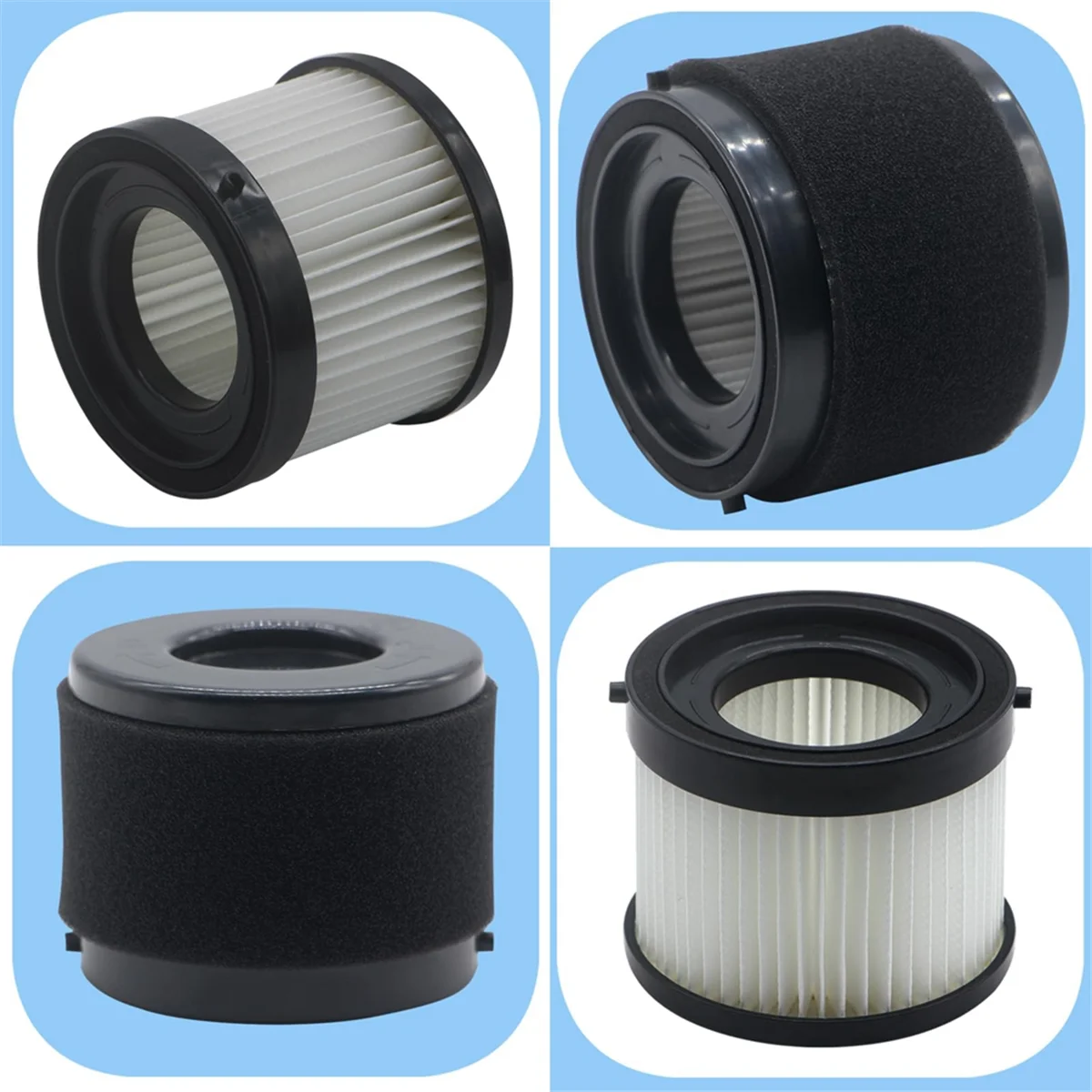 X11A 49-90-0160, 49-90-1951 Filter für Milwaukee Compact Vacuum 0882-20 M18, 2er-Pack HEPA-Filter und 4er-Pack Schaumstofffilter