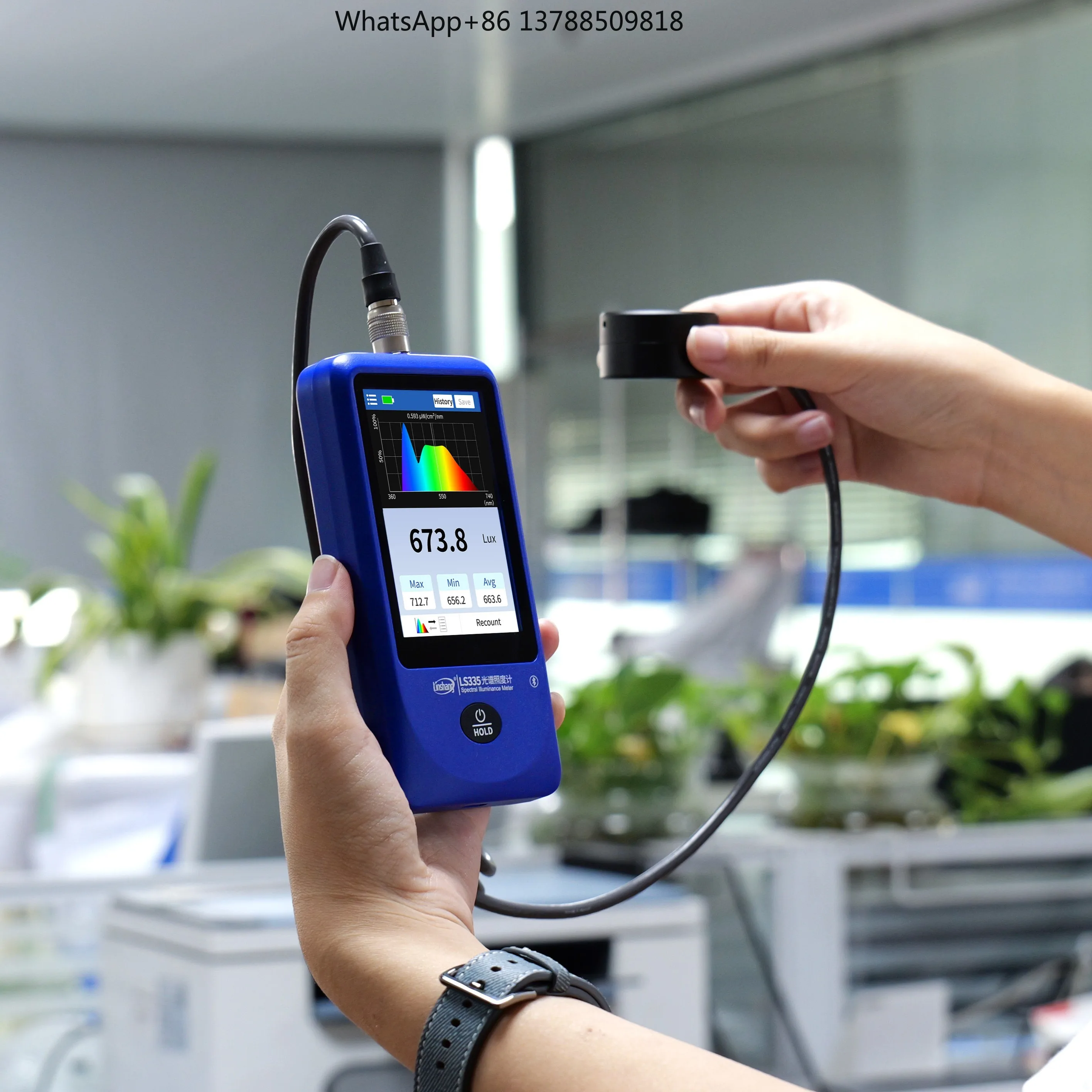 LS335 Spectral Illuminance Meter with Touchscreen Measure Lux CCT CRI PPFD for LED Grow Light Plant Lighting Spectral Analysis