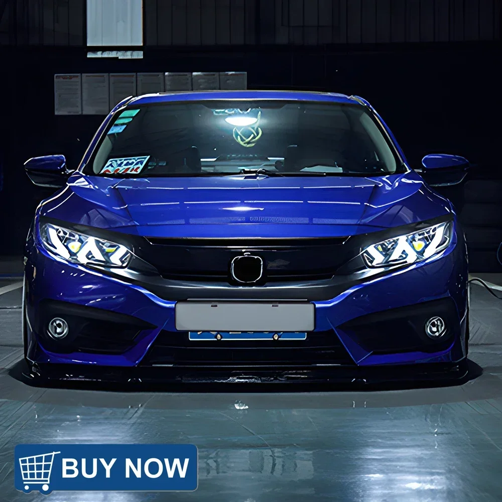 Auto Lights For Civic X 10Th 2016-2021 Led Car Headlights Assembly Upgrade Lamborghini Style Blink Signal Front Lamp Accessories