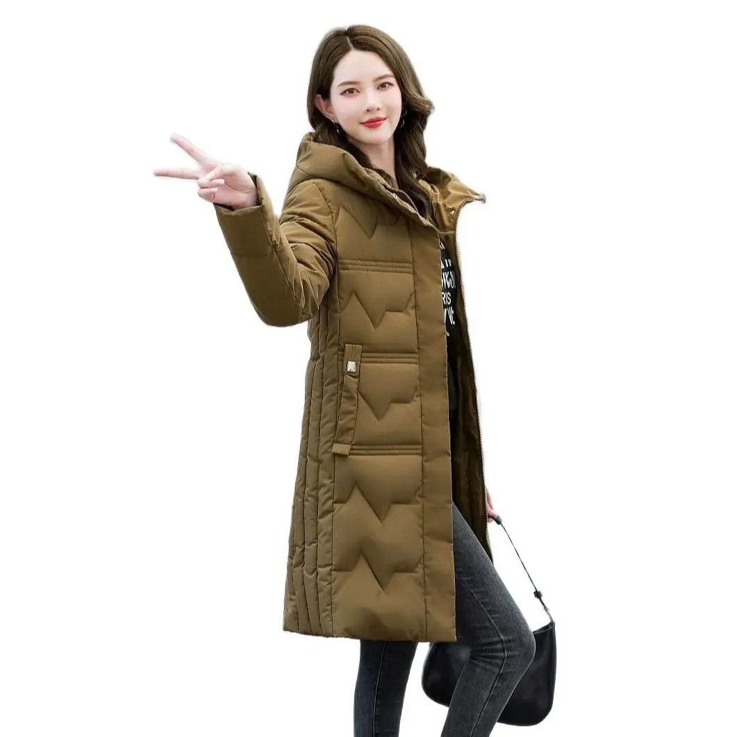 Winter New Down Women's Mid-length Fashion Temperament Slim Fit And Thin Hooded Warm