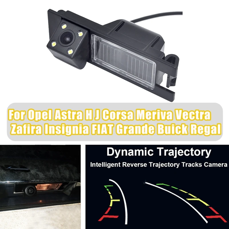 4 LED Dynamic Trajectory HD Rear View Backup Camera Reverse Camera for Opel Astra H J Corsa Meriva Zafira Insignia FIAT