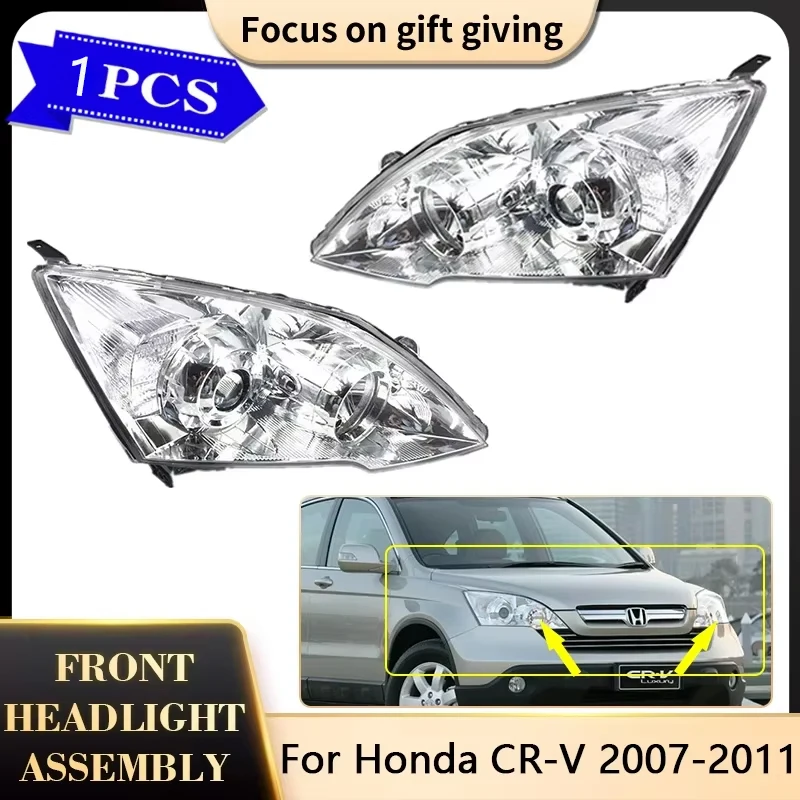 For Honda CR-V CRV 2007 2008 2009 2010 2011 LED Headlight Assembly Front Bumper Headlight Clear Lens Replacement Accessories