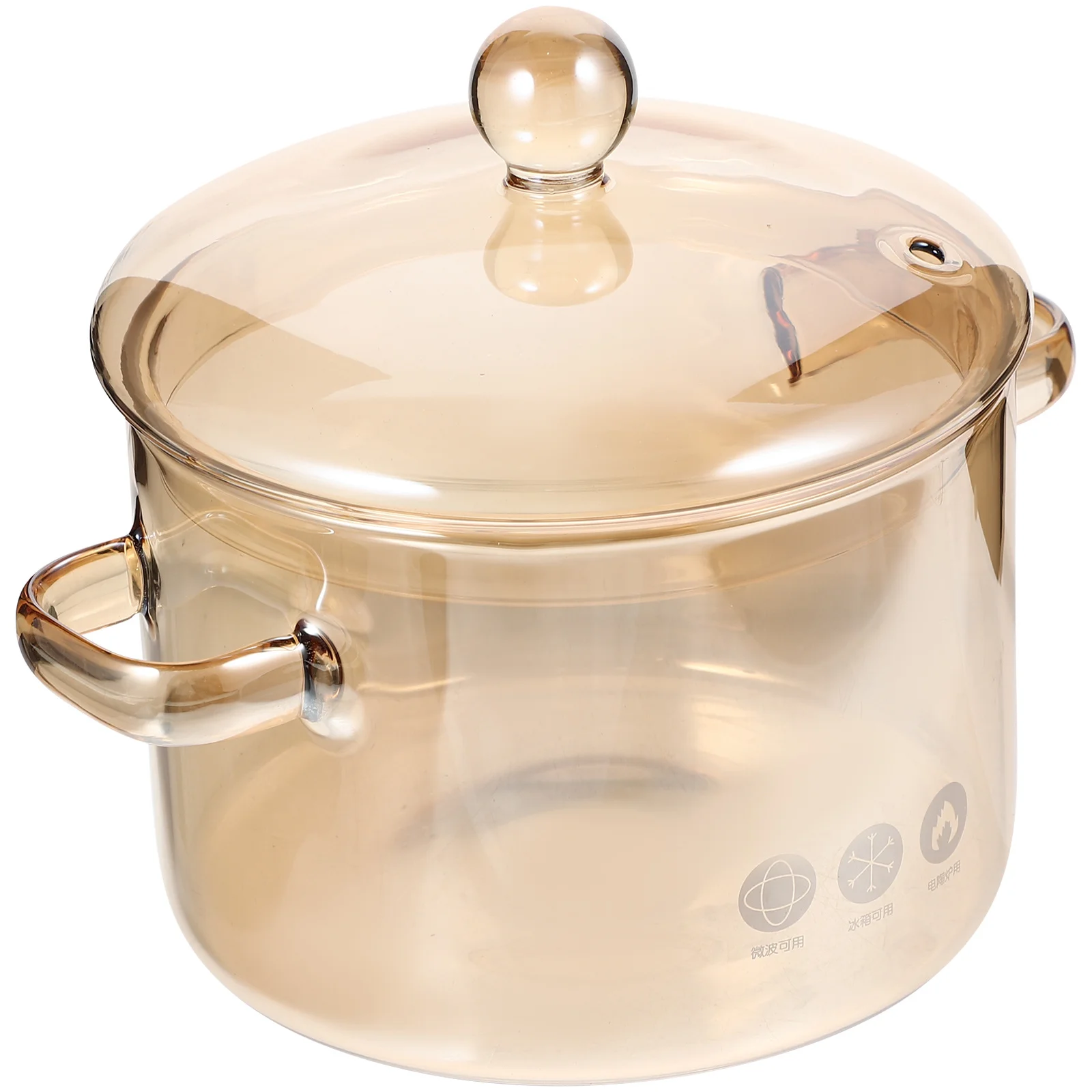 

High Borosilicate Glass Stew Pot Double Ear Lid Heat Resistant Kitchen Cookware for Soup Noodles Braised Home Cooking