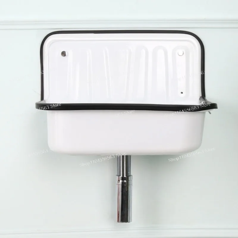 European-style sink retro red copper plating nostalgic hanging basin bathroom sink model room face wash kitchen balcony