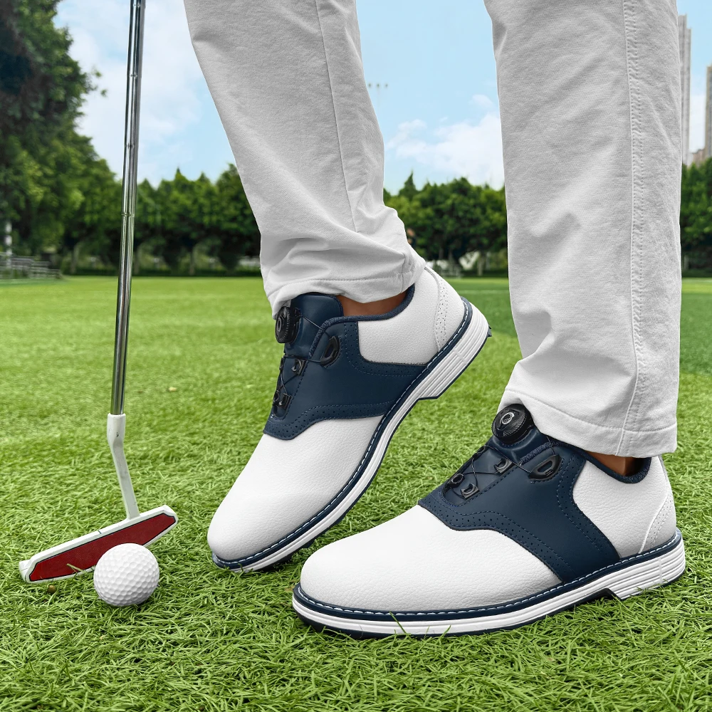 Golf Shoes for Men, Outdoor Fashion, Fitness, Golf Shoes, Lawn Comfort, Anti Slip, Fast Tying, Golf Walking Shoes, Sizes 39-50