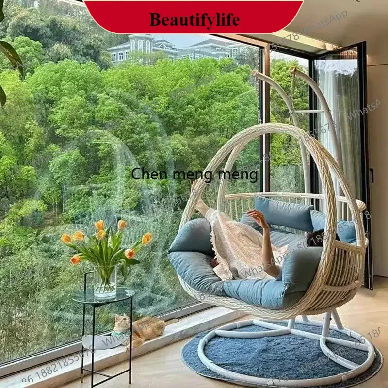 

M138Outdoor Hanging Basket Household Swing Bird's Nest Rattan Chair Hanging Basket Single Double Rocking Chair
