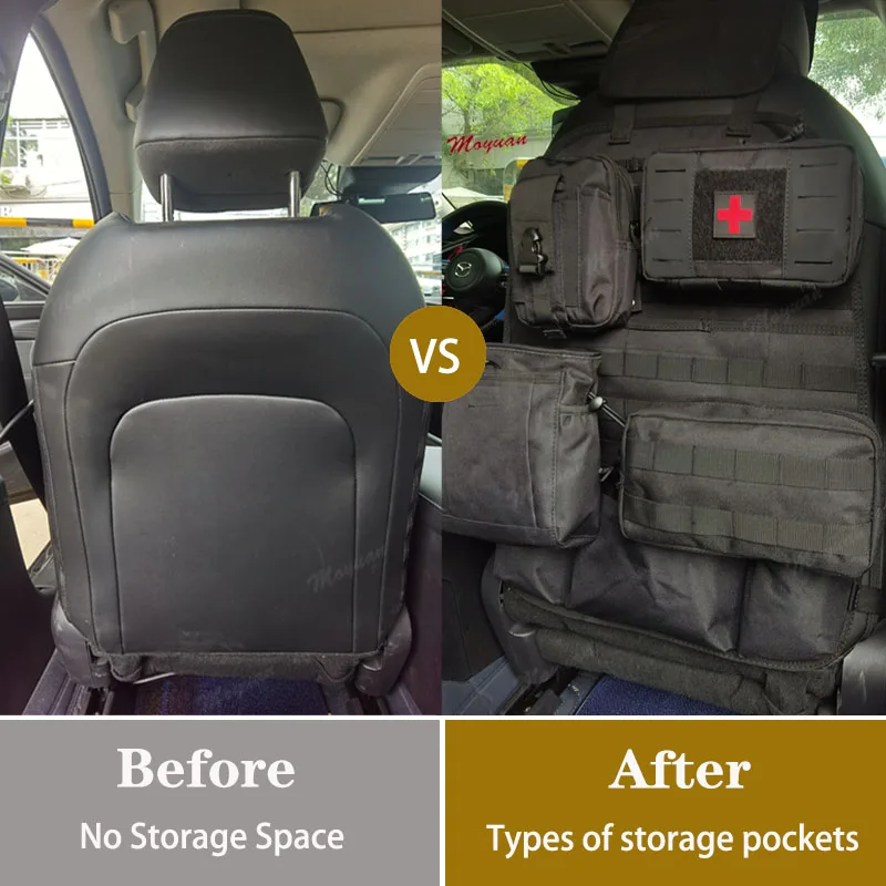 Waterproof Universal Car Seat Back Organizer Tactical Pack Detachable Pouches Belt Waist Case Medical Pouch Phone Pouch