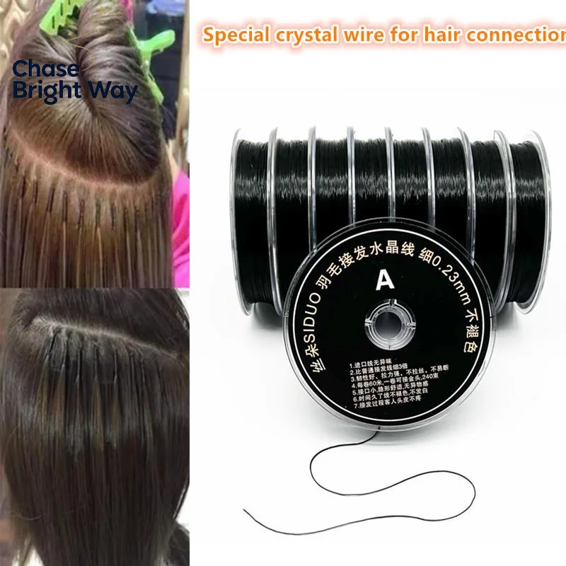 1 Roll 60M Salon Crystal Elastic String Hair Weave Sew Decoration Thread For Hair Thread Making Weaving Wig Hair Extensions