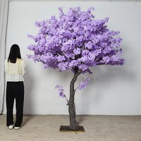Sakura 2 M Fake Purple Flowering Trees Artificial Indoor Tree Cherry Blossom Tree 8ft 9ft Tall Cherry Blossom Tree for Wedding
