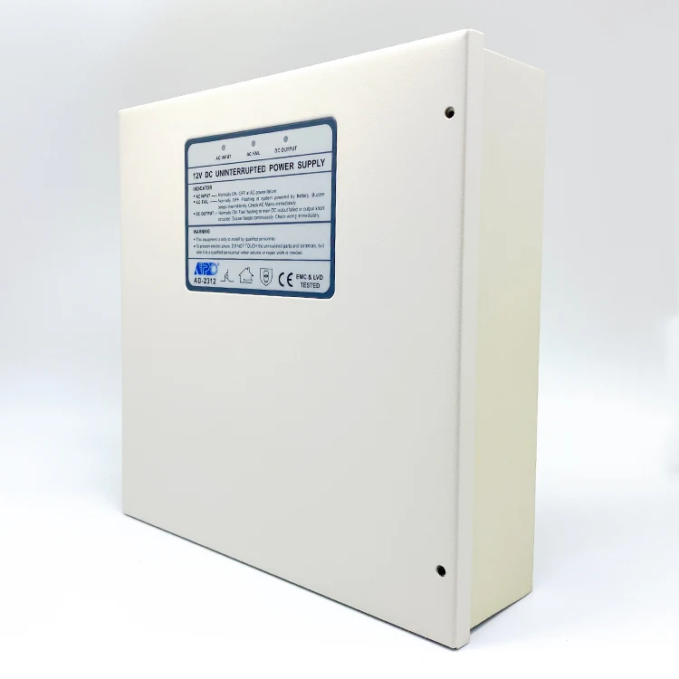 APO AD-2312 220-240VAC 50Hz Input 12VDC/3A Power Supply with 13.7VDC Backup Battery for Access Control Systems (Metal Housing)