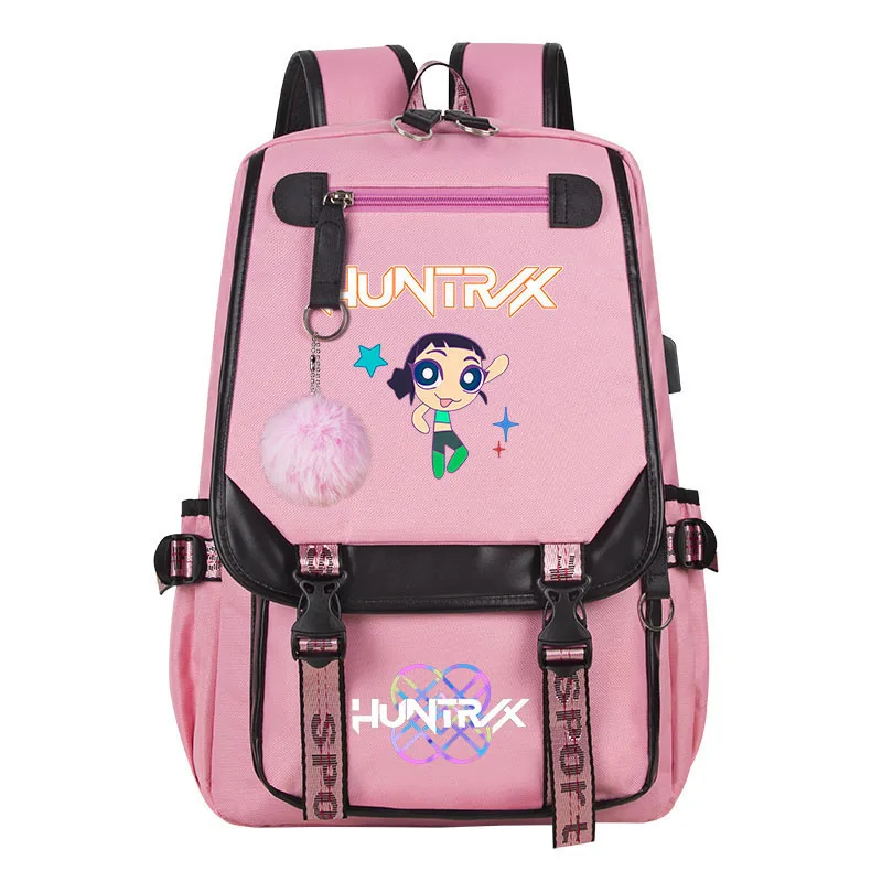 학생용 학교 백팩 K팝 데몬 헌터스 데일리 백팩 2025 핫 무비 프린트 백팩 소녀 소년용 노트북 USB 포트 가방