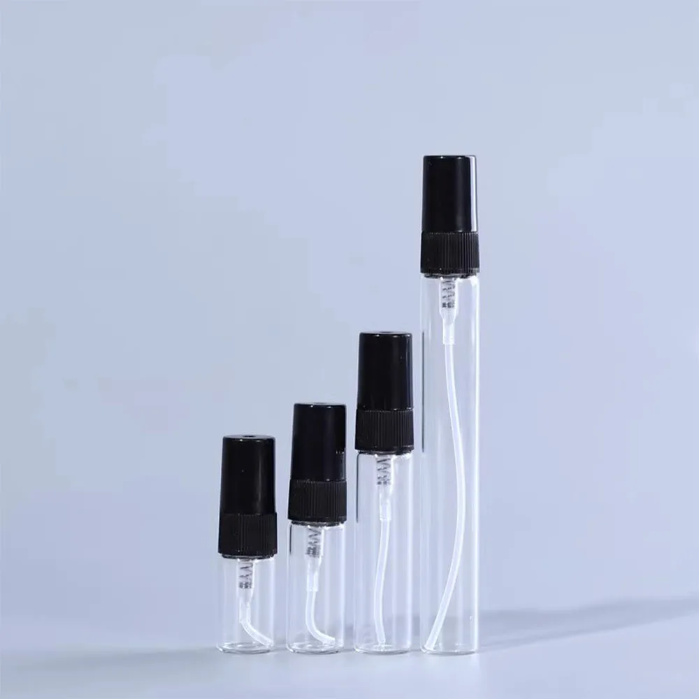30/50/100pcs 2ml 3ml 5ml 10ml Glass Perfume Bottles Portable Empty Refillable Bottle Cosmetics Bottle Sample Thin Glass Vials