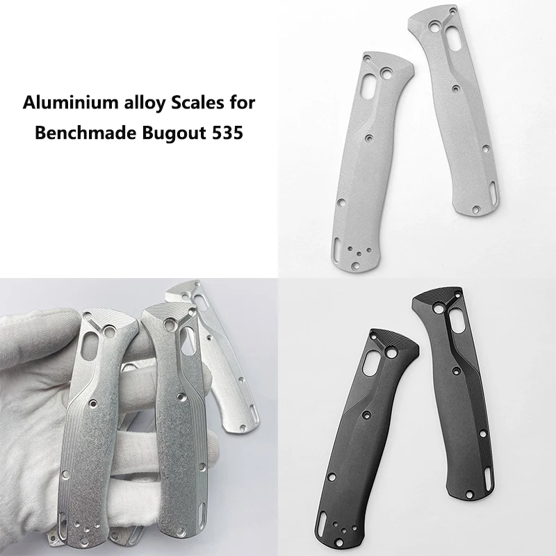 2021 NEW Aluminium Alloy Knife Grip Handle Patches for Benchmade Bugout 535 StoneWash DIY Making Scales Shank Accessories CNC