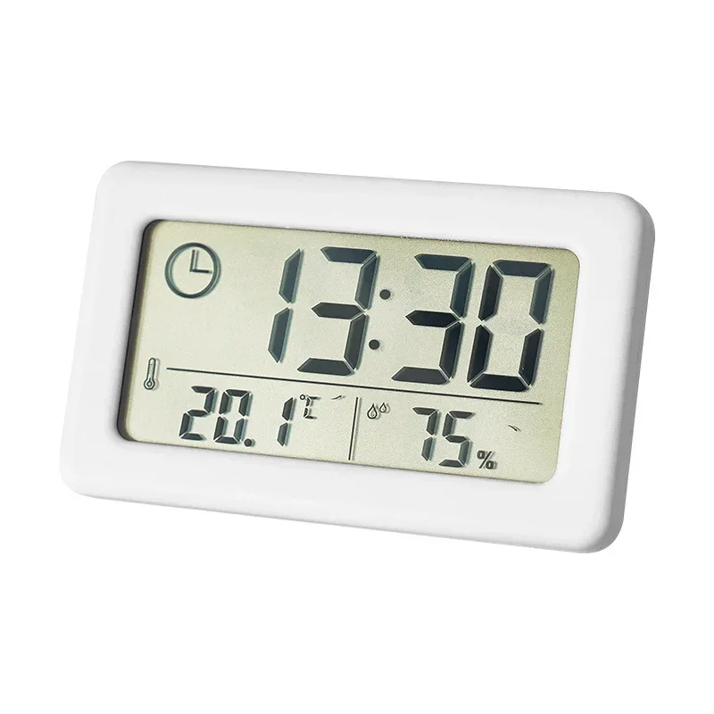 Mini Digital Clock Temperature & Humidity Display Portable Desk Clock LED Clock Slim Small Alarm Clock