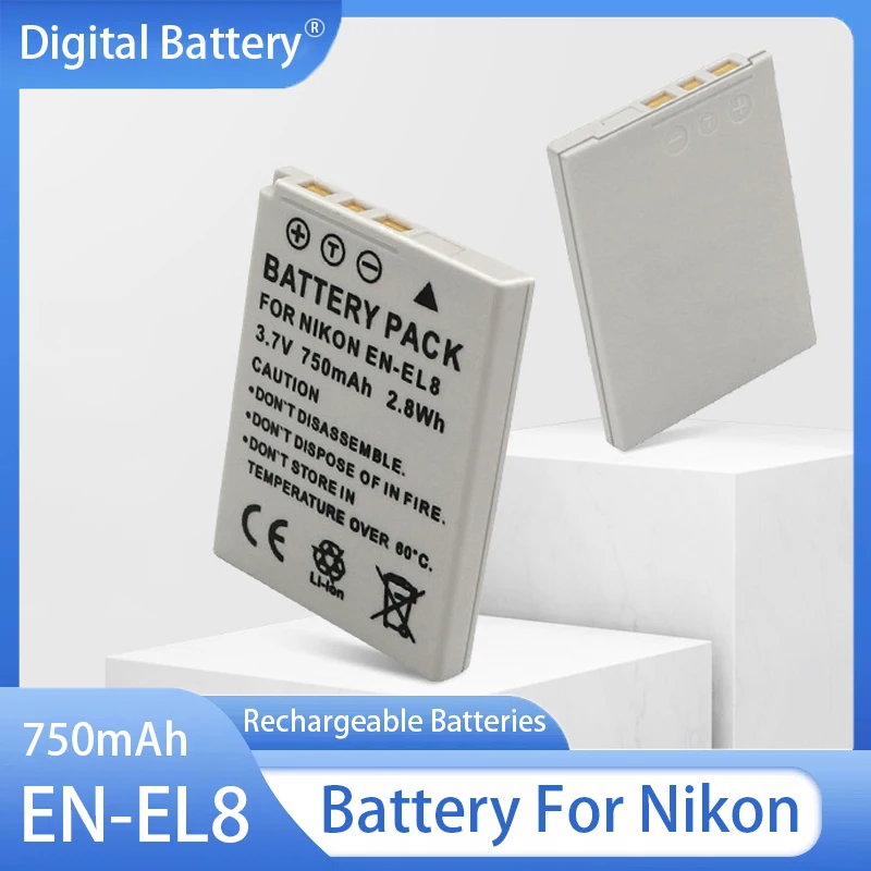 EN-EL8 Camera Battery ENEL8 750mAh Rechargeable Batteries For Nikon COOLPIX P1 P2 L1 L2 S1 S2 S3 S4 S5 S6 S7 S7C S8 S9 S51 S50