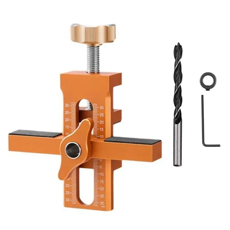 2‑in‑1 Adjustable Cabinet Door Installation Locator Aluminum Alloy DIY Woodworking Mounting Clamp Hand Tool