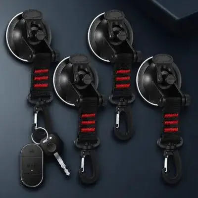 Ganchos de ventosa resistentes, 4 unidades, forte potência de sucção rotativa, toldo de carro, acessórios de acampamento, toldo de carro, acessórios de van