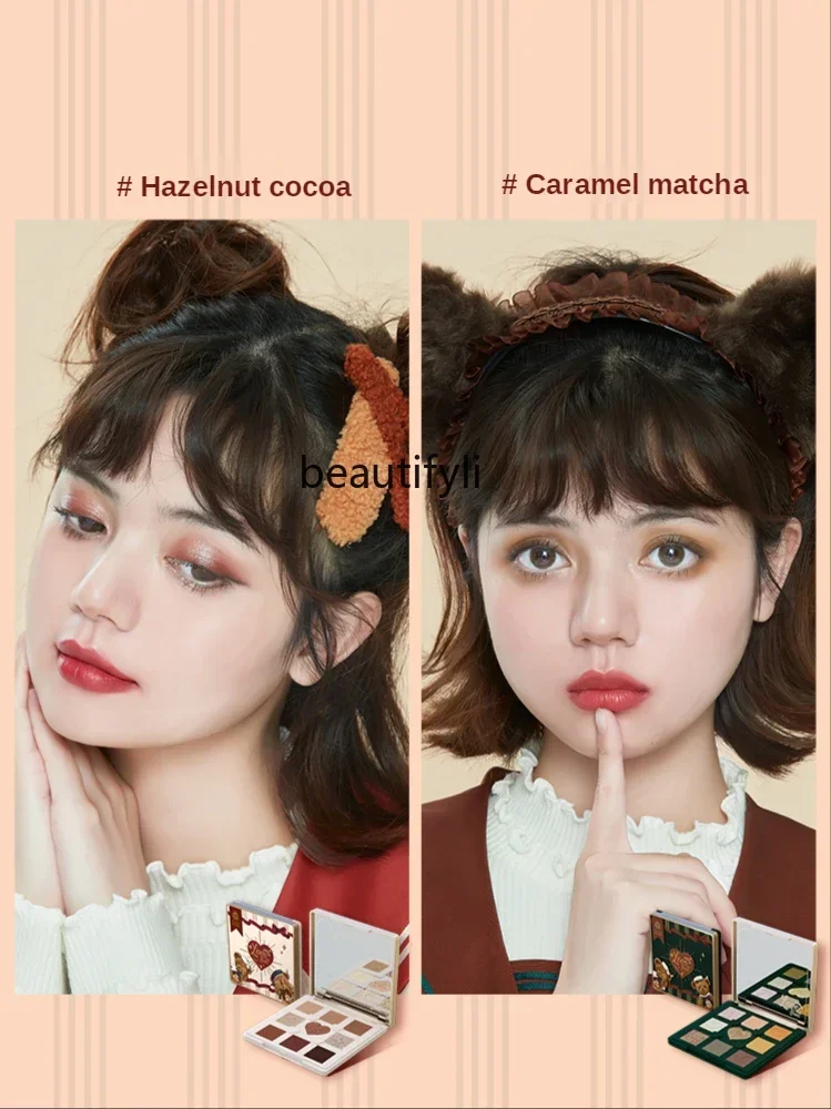 Flower Know Eye Shadow ตุ๊กตาหมีเก้าตารางสีละเอียดอ่อน Pearl Chameleon Shining แต่งหน้า Filbert Cocoa Bouquet แผ่นอายแชโดว์